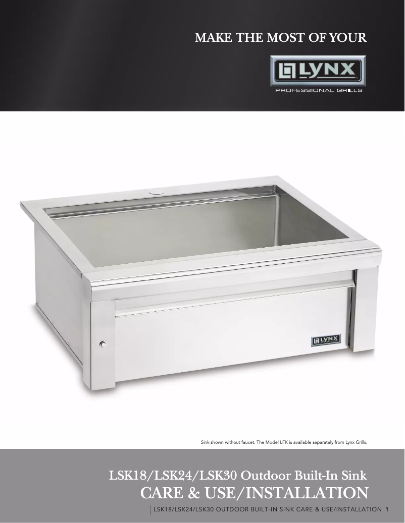 Page 1 de la notice Guide d'installation Lynx Professional LSK18