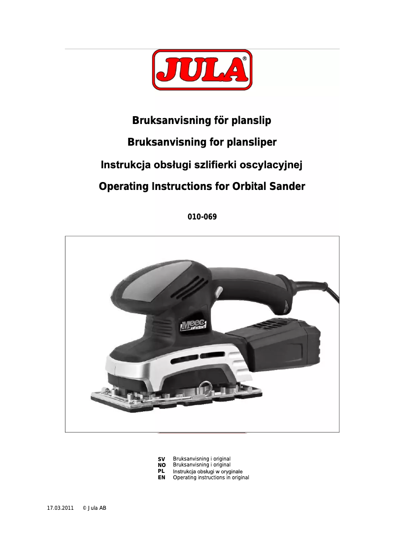 Page 1 de la notice Manuel utilisateur Meec Tools 010-069