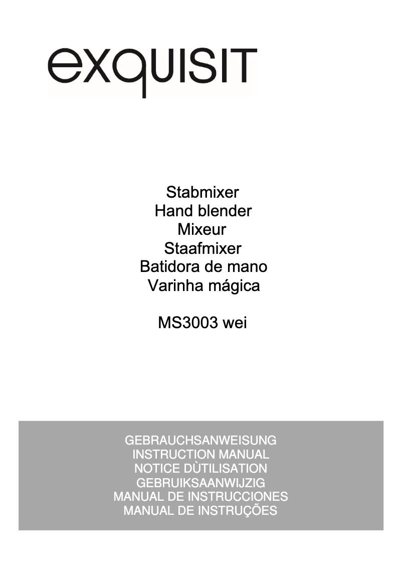 Page n°1 - Manuel utilisateur Exquisit MS 3003 wei