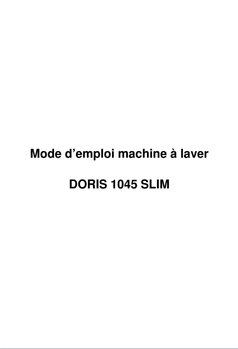 Page n°1 - Manuel utilisateur Waltham DORIS 1045 SLIM