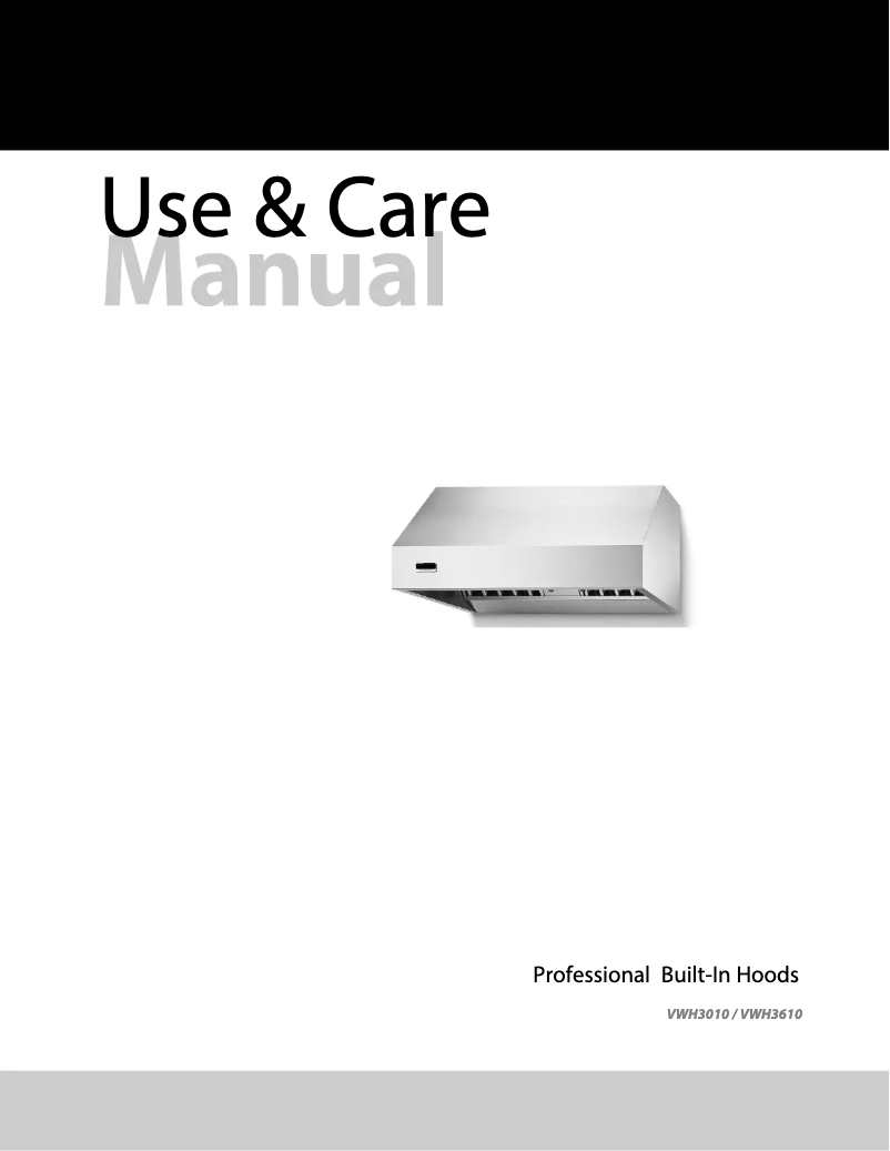 Page 1 de la notice Manuel d'utilisation et d'entretien Viking VWH3010RE