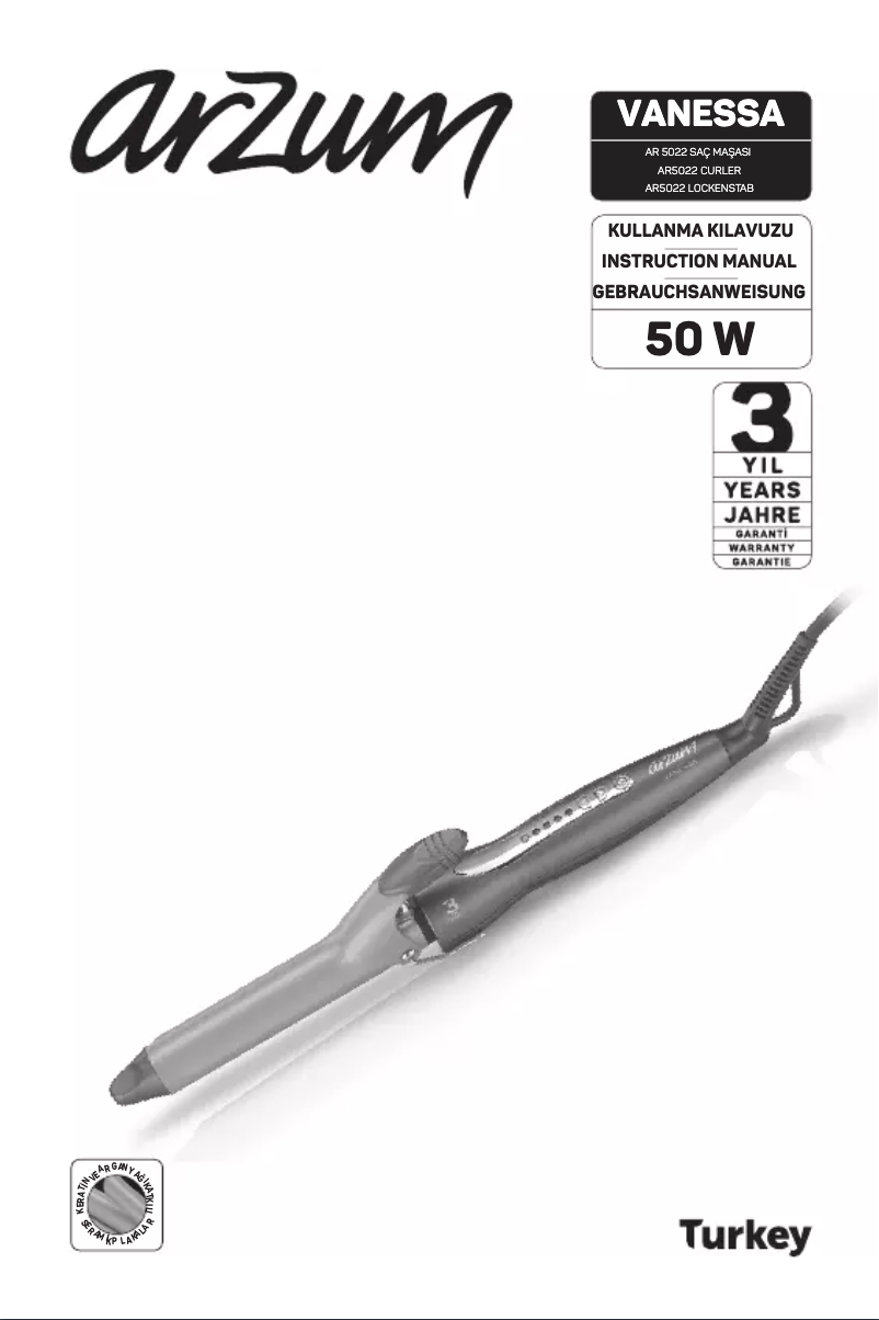 Page 1 de la notice Manuel utilisateur Arzum Vanessa AR5022