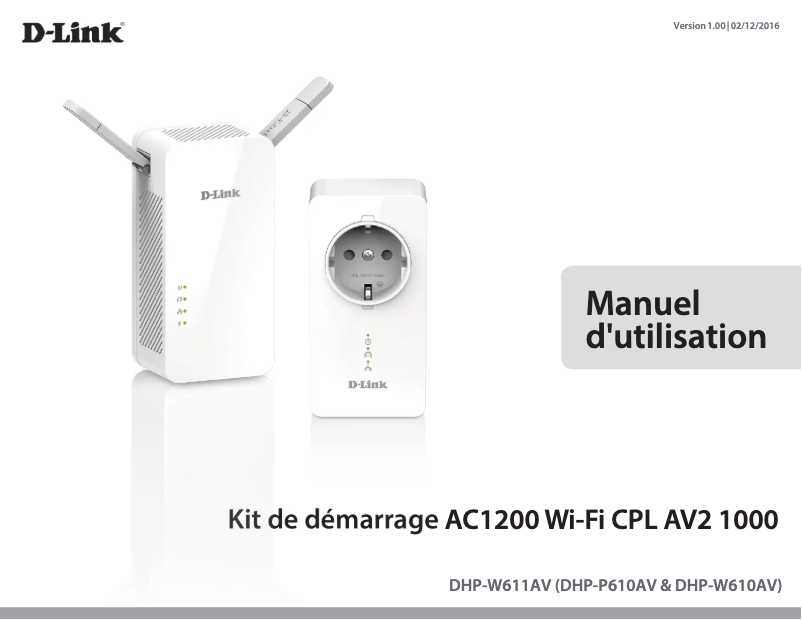 Page 1 de la notice Manuel utilisateur D-Link DHP-W611AV