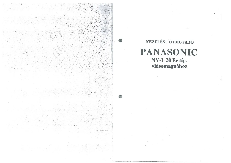 Page n°1 - Manuel utilisateur Panasonic NV-L20EE