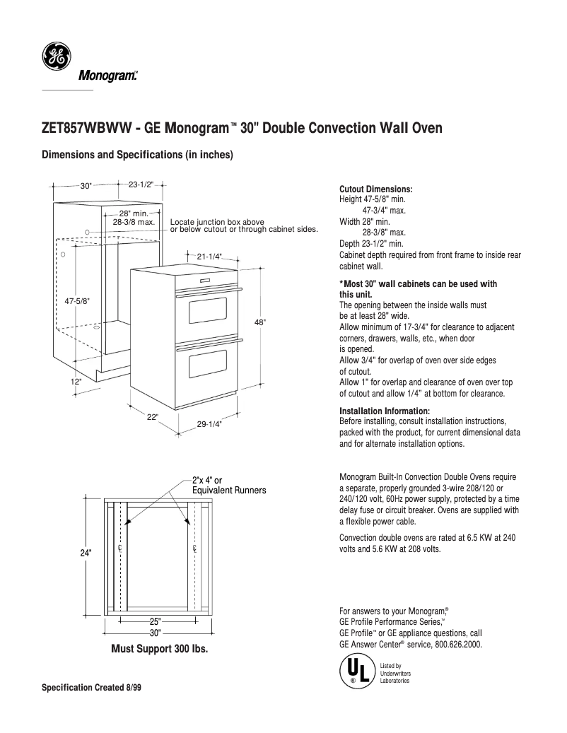 First page image of the manual for ZET857WBWW