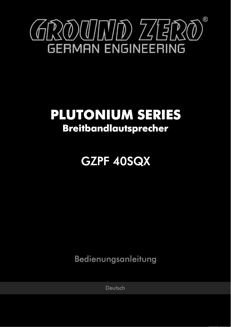Page 1 de la notice Manuel utilisateur Ground Zero GZPF 40SQX
