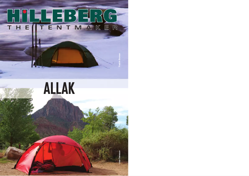 Page 1 de la notice Manuel utilisateur Hilleberg Allak