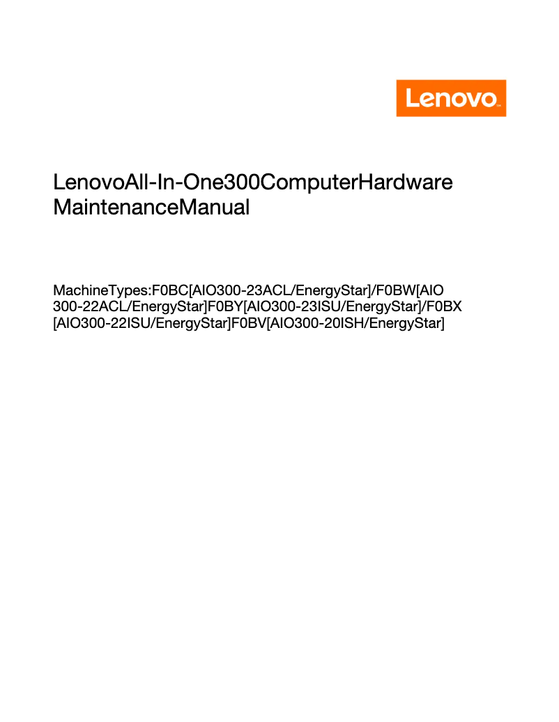 Page n°1 - Manuel utilisateur Lenovo IdeaCentre 300