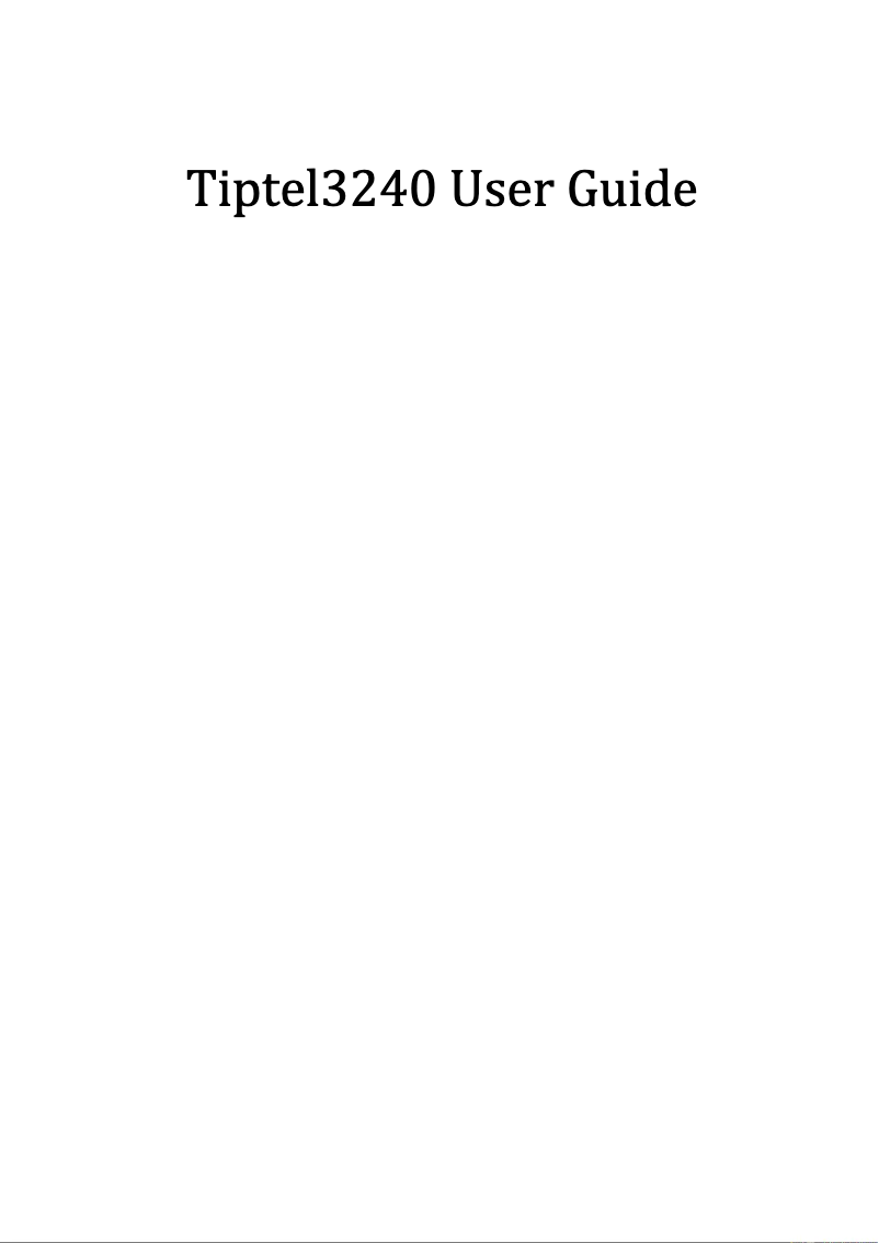 Page 1 de la notice Manuel utilisateur Tiptel 3240