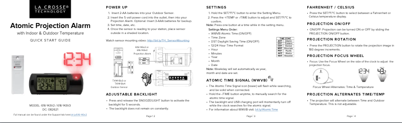 Page 1 de la notice Manuel utilisateur La Crosse Technology 616-143V3
