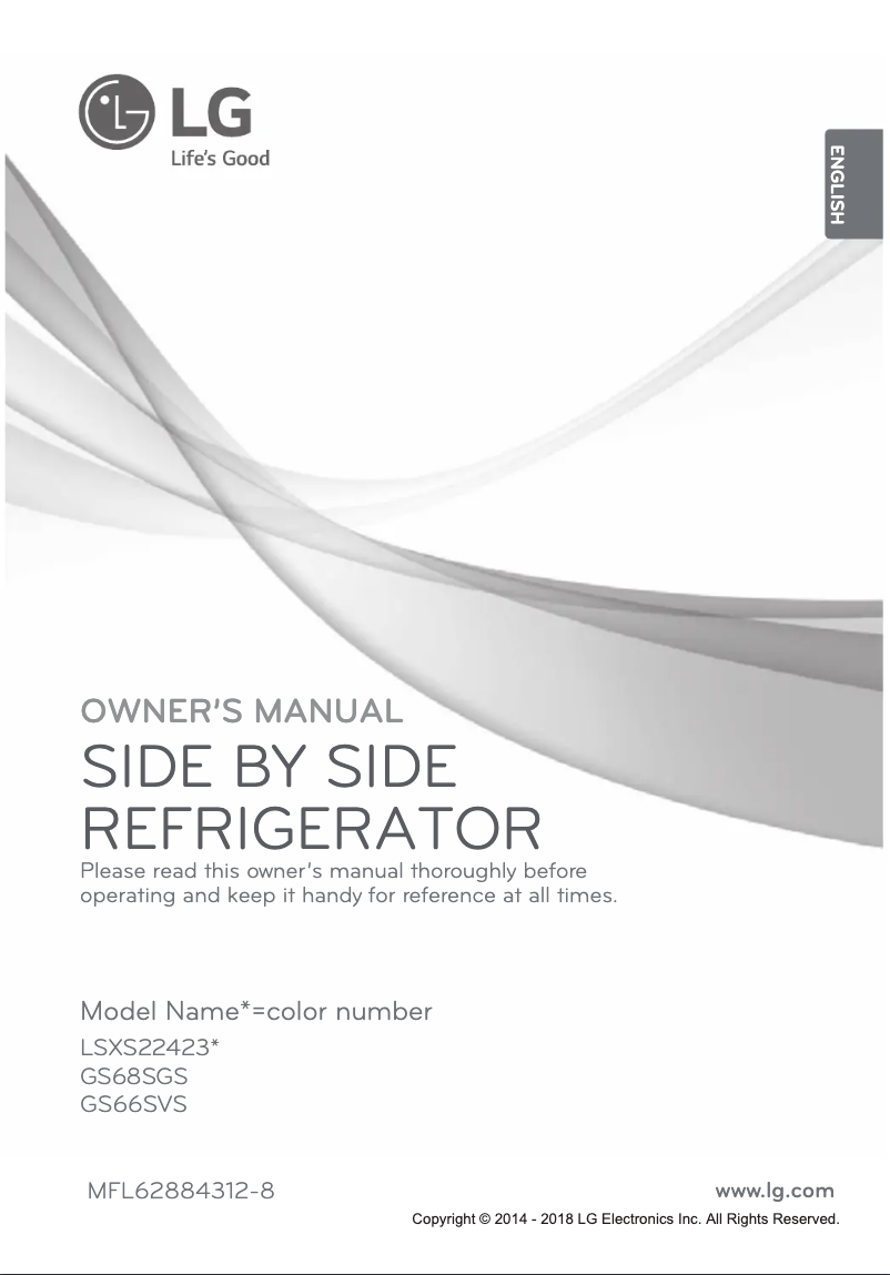Page 1 de la notice Manuel utilisateur LG LSXS22423B