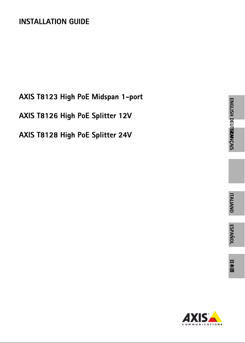 Página 1 del manual Manual de usuario Axis T8123 HIGH