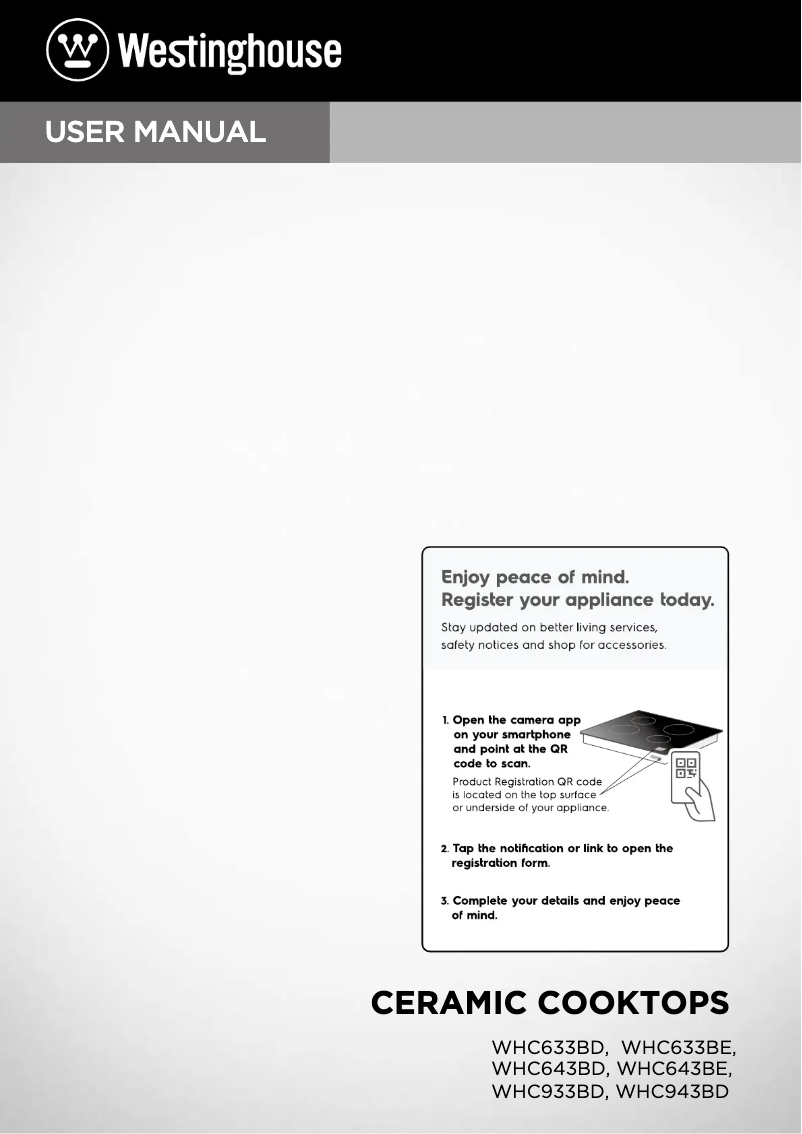 Page n°1 - Manuel utilisateur Westinghouse WHC643BE