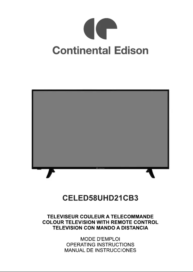 Page 1 de la notice Manuel utilisateur Continental Edison CELED58UHD21CB3