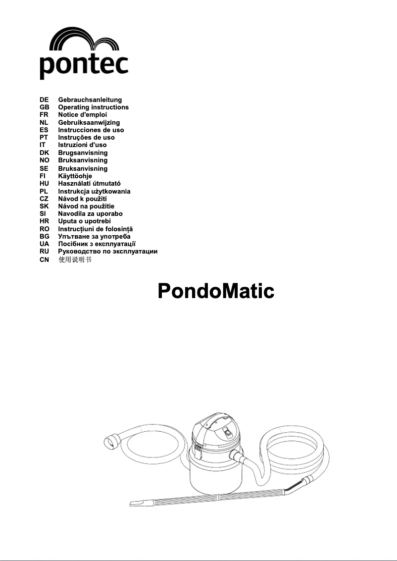 Page n°1 - Manuel utilisateur Pontec Pondomatic 3