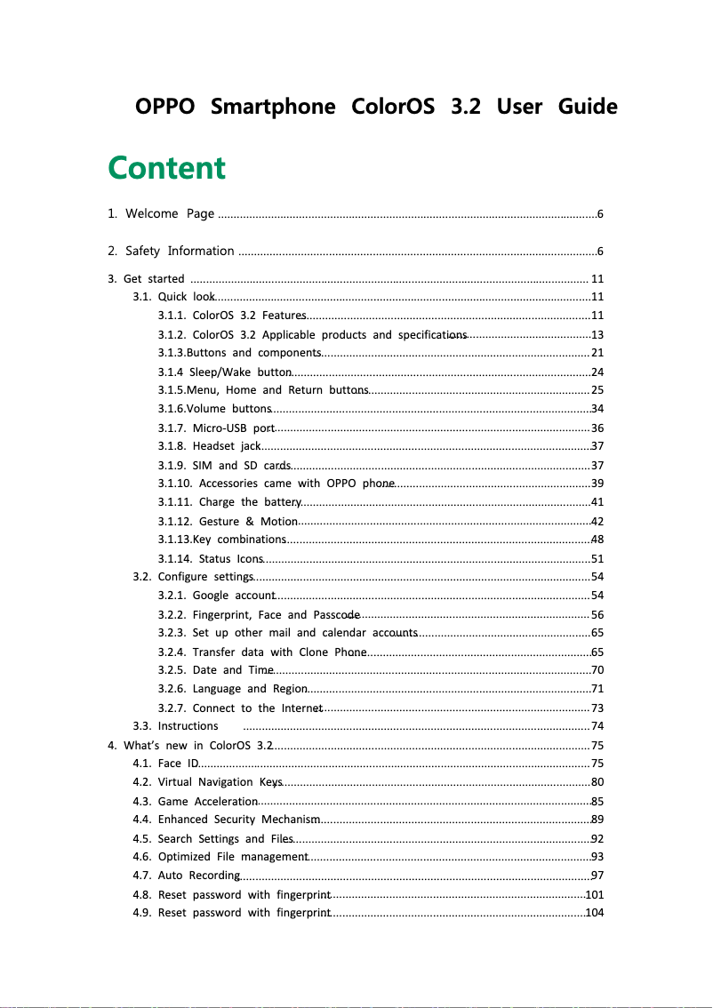 Page 1 de la notice Manuel utilisateur Oppo F5 Youth