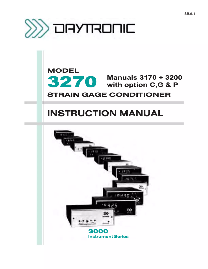 Page n°1 - Manuel utilisateur Daytronic 3270C