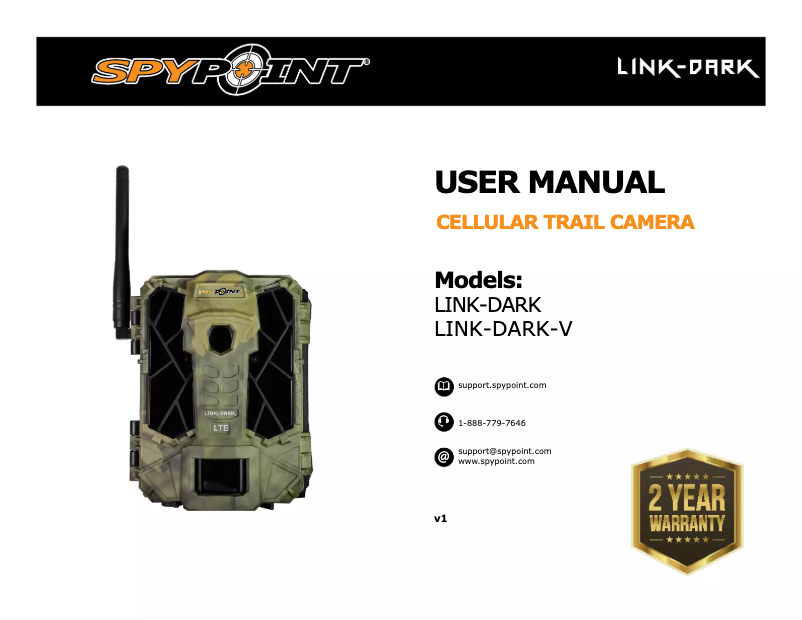 Page 1 de la notice Manuel utilisateur Spypoint Link-Dark