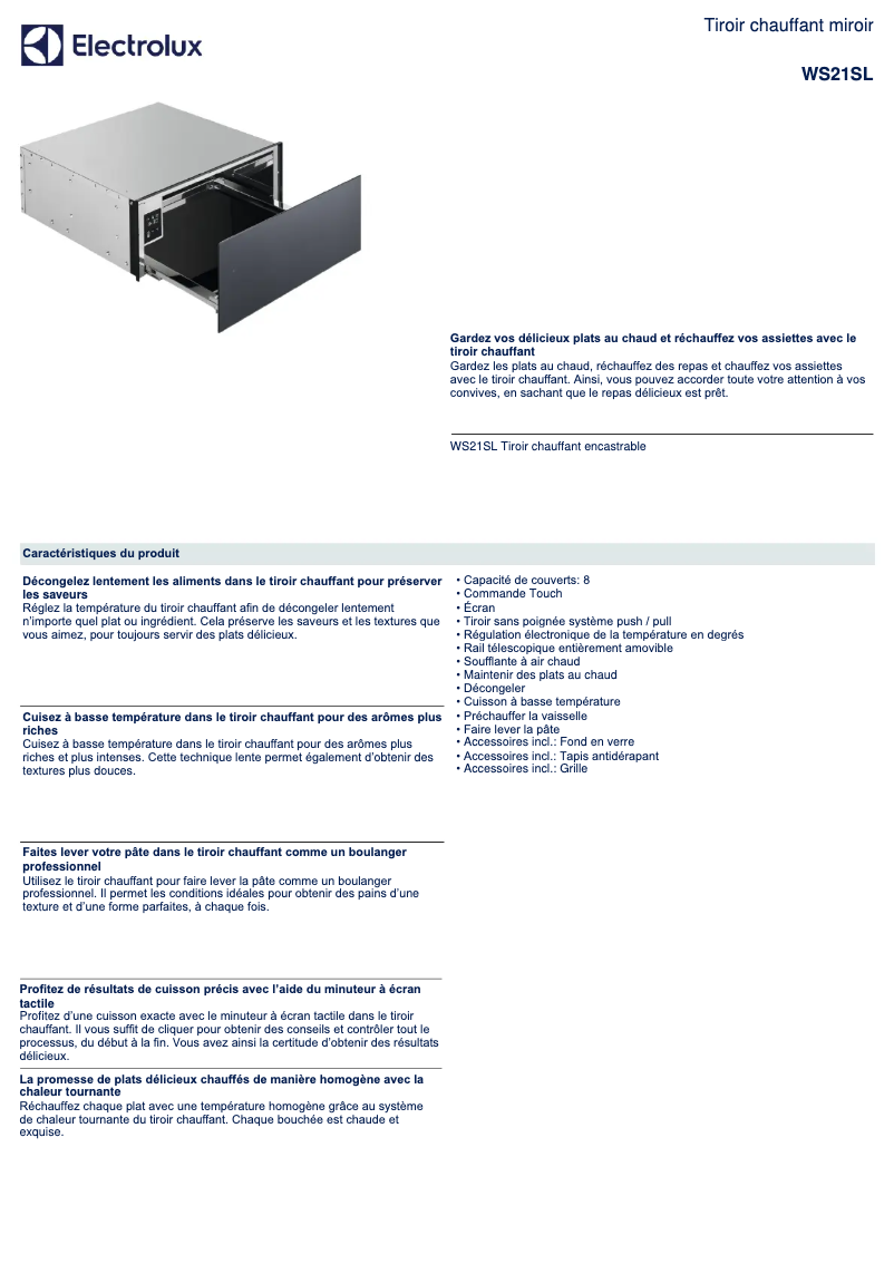 Image de la première page du manuel de l'appareil WS21SL