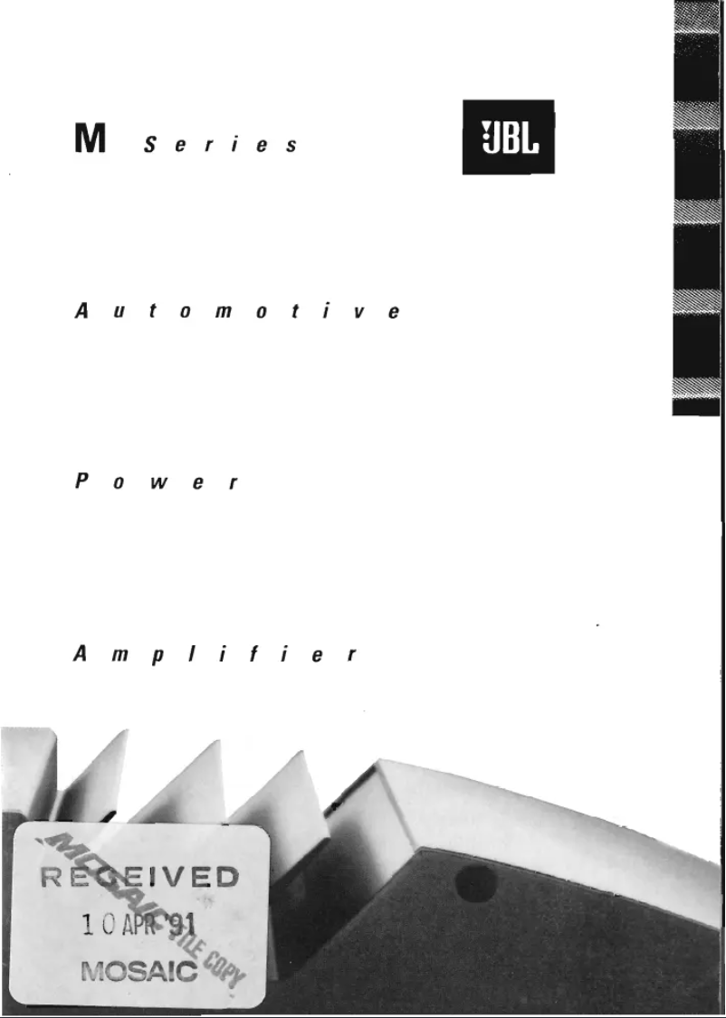 Page 1 de la notice Manuel utilisateur JBL M4