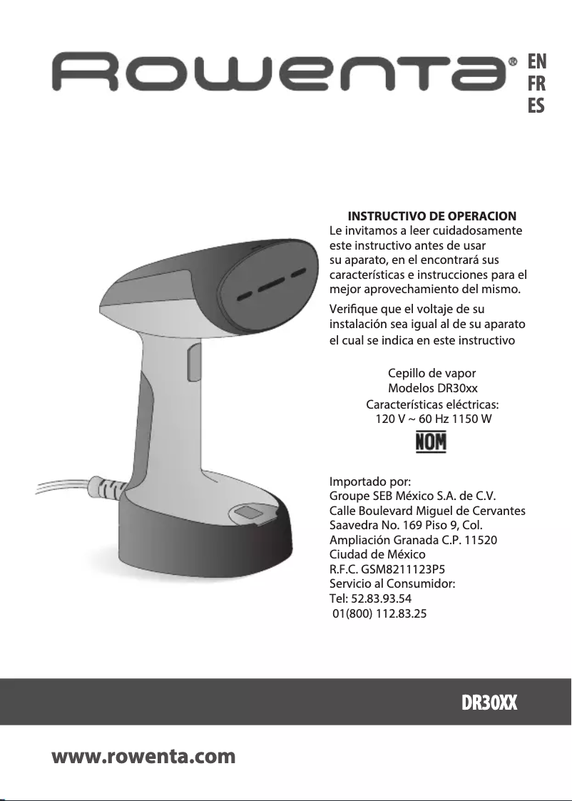 Page 1 de la notice Manuel utilisateur Rowenta X-Cel Steam Pocket DR3030