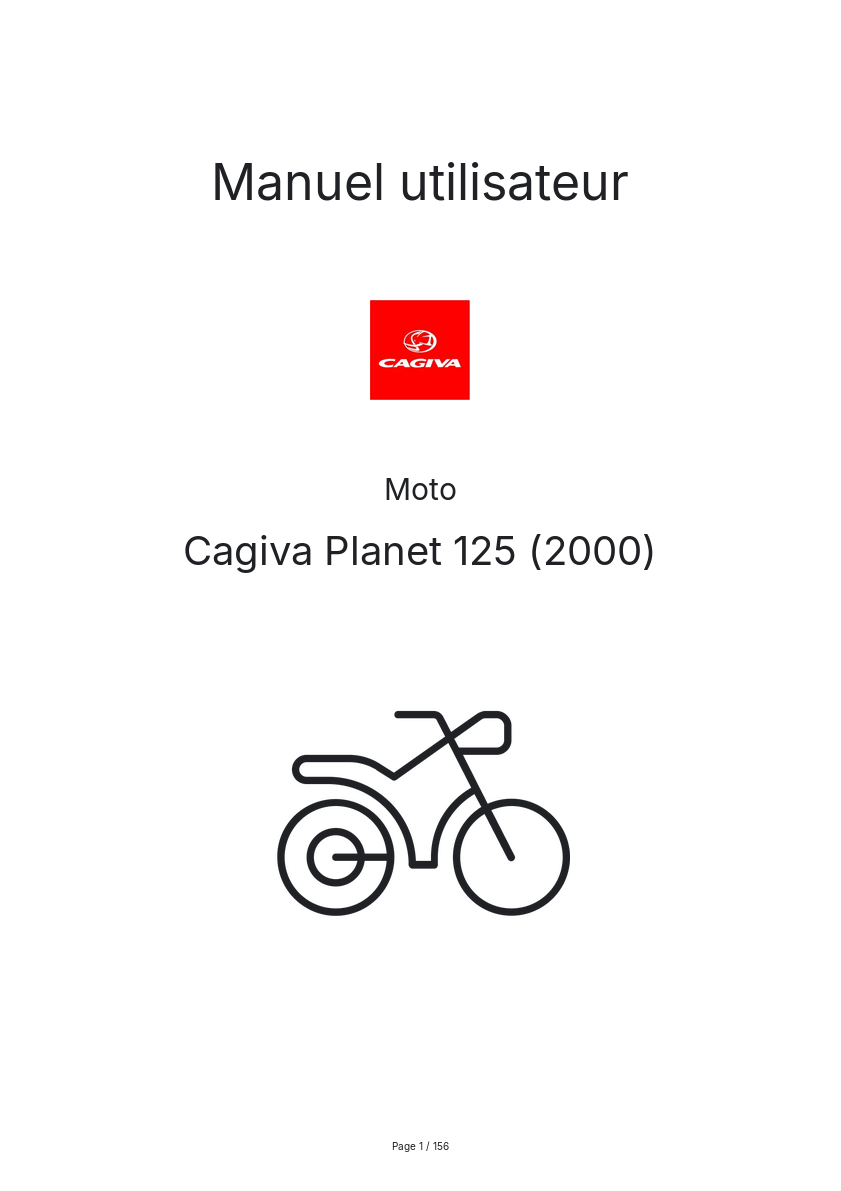 Page n°1 - Manuel utilisateur Cagiva Planet 125 (2000)