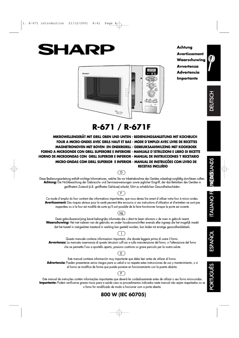 Image de la première page du manuel de l'appareil R-671