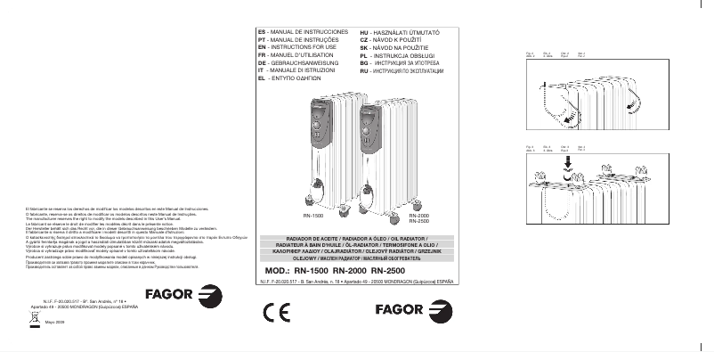 Page 1 de la notice Manuel utilisateur Fagor RN-1500