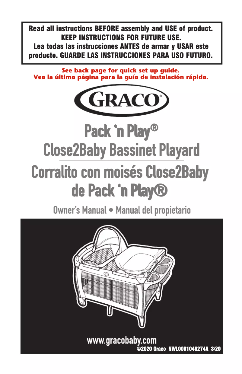Page n°1 - Manuel utilisateur Graco Pack 'n Play Close2Baby