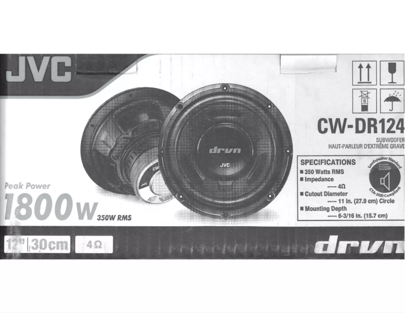 Page 1 de la notice Manuel utilisateur JVC CW-DR124