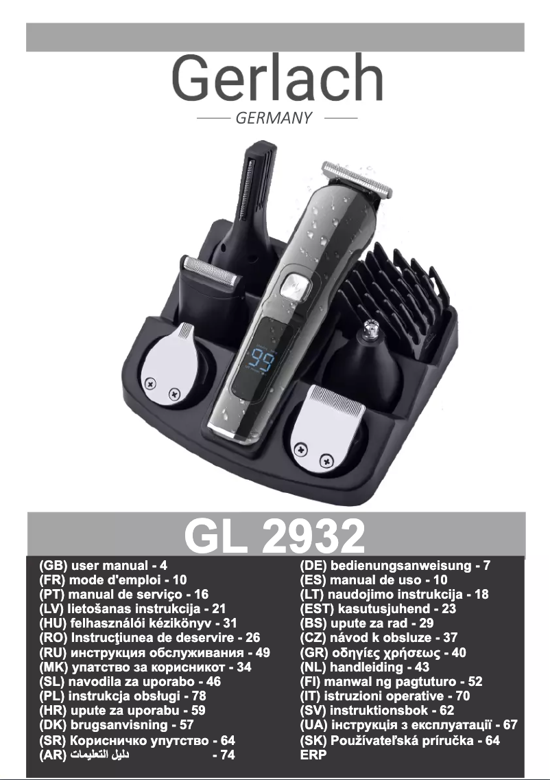 Page n°1 - Manuel utilisateur Gerlach GL 2932
