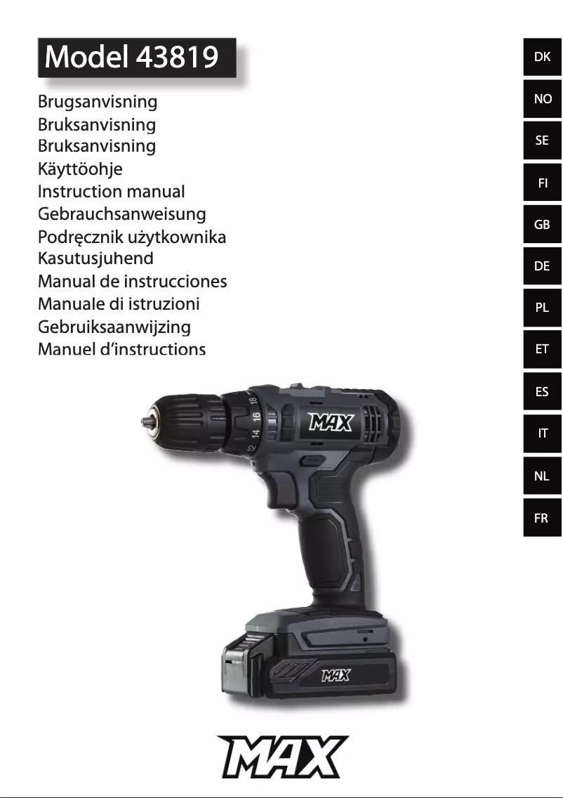 Page 1 de la notice Manuel utilisateur MAX 43819