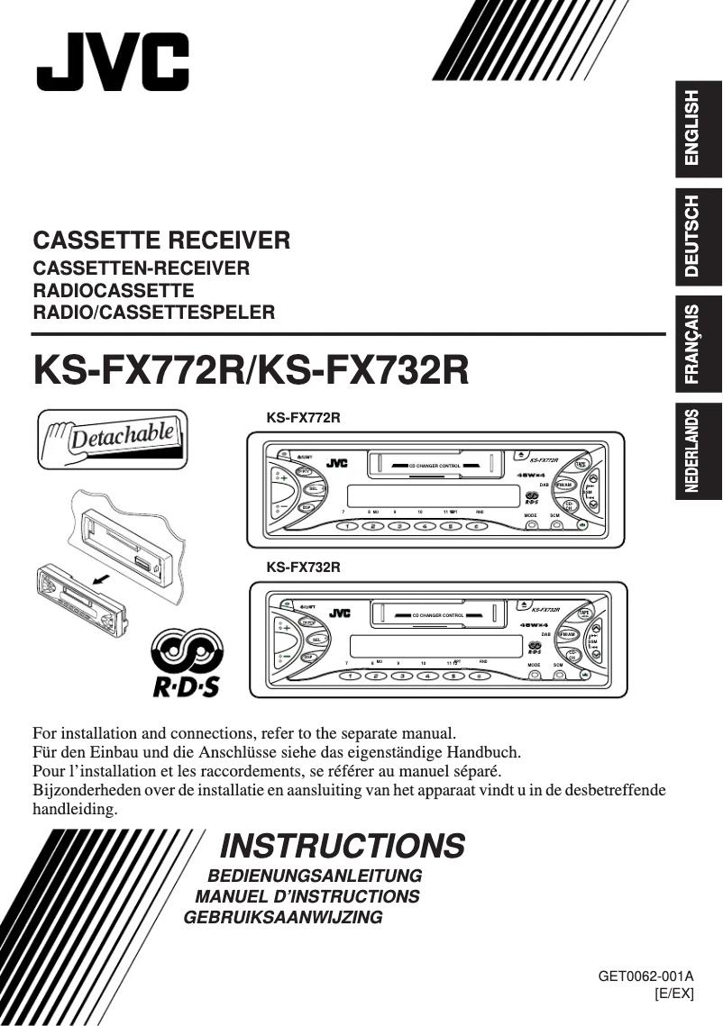 First page image of the manual for KS-FX772R