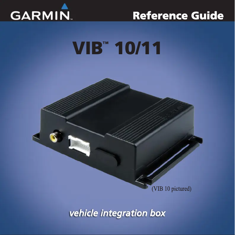 Page 1 de la notice Manuel utilisateur Garmin VIB 11