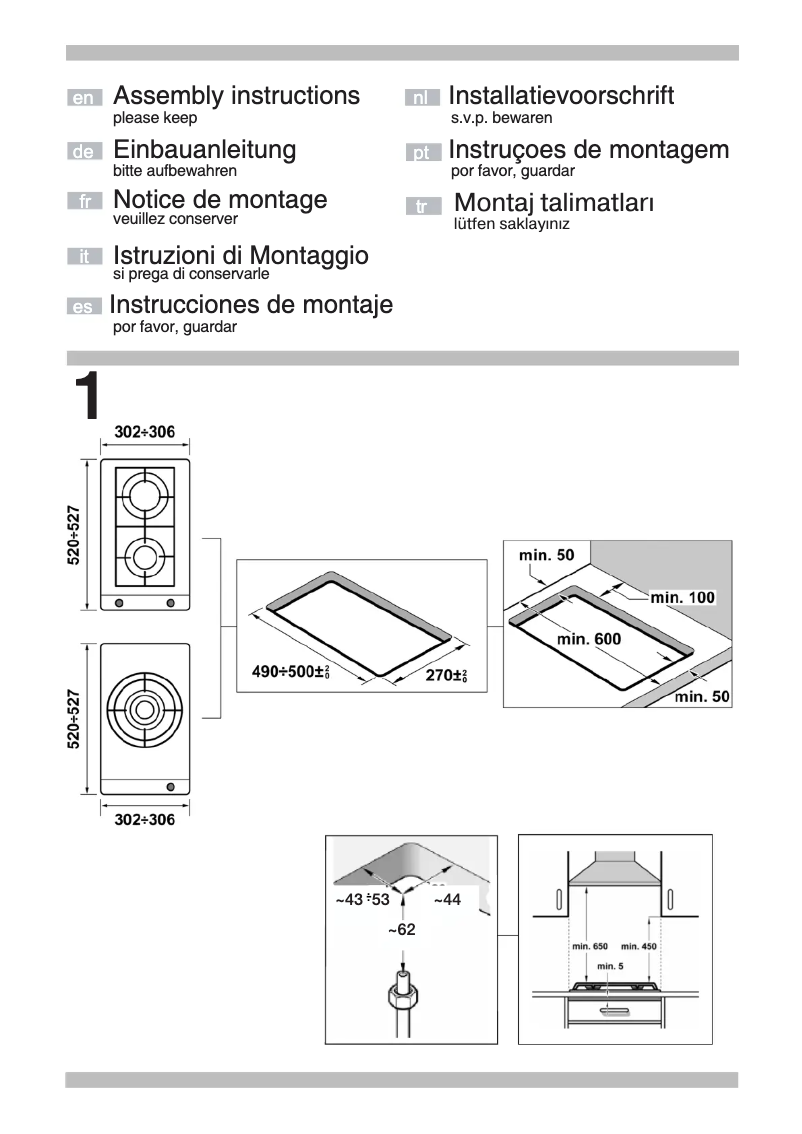 Page n°1 - Guide d'installation Bosch PSB326B20E