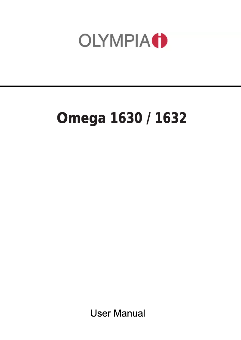Página 1 del manual Manual de usuario Olympia Omega 1630