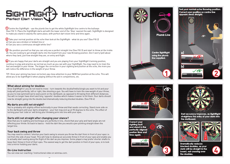 Page n°1 - Manuel utilisateur Winmau SightRight Dartboard