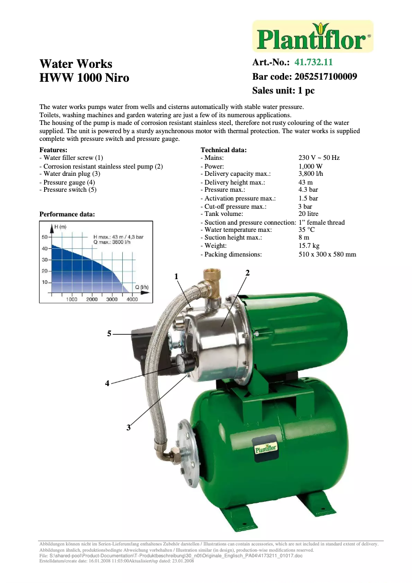 Imagen de la primera página del manual del dispositivo HWW 1000 Niro