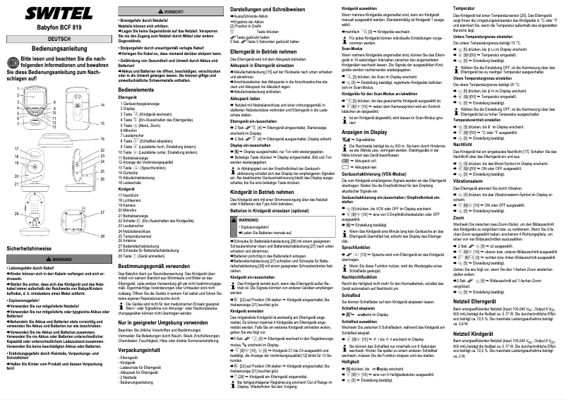 Page n°1 - Manuel utilisateur Switel BCF819