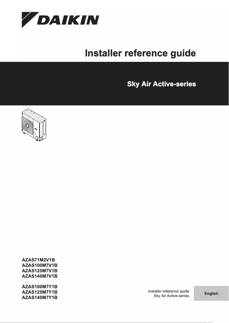 Page 1 de la notice Guide d'installation Daikin AZAS140M7Y1B