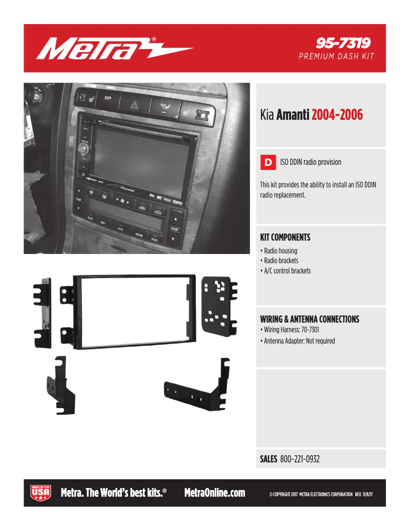 Page n°1 - Fiche technique Metra 95-7319