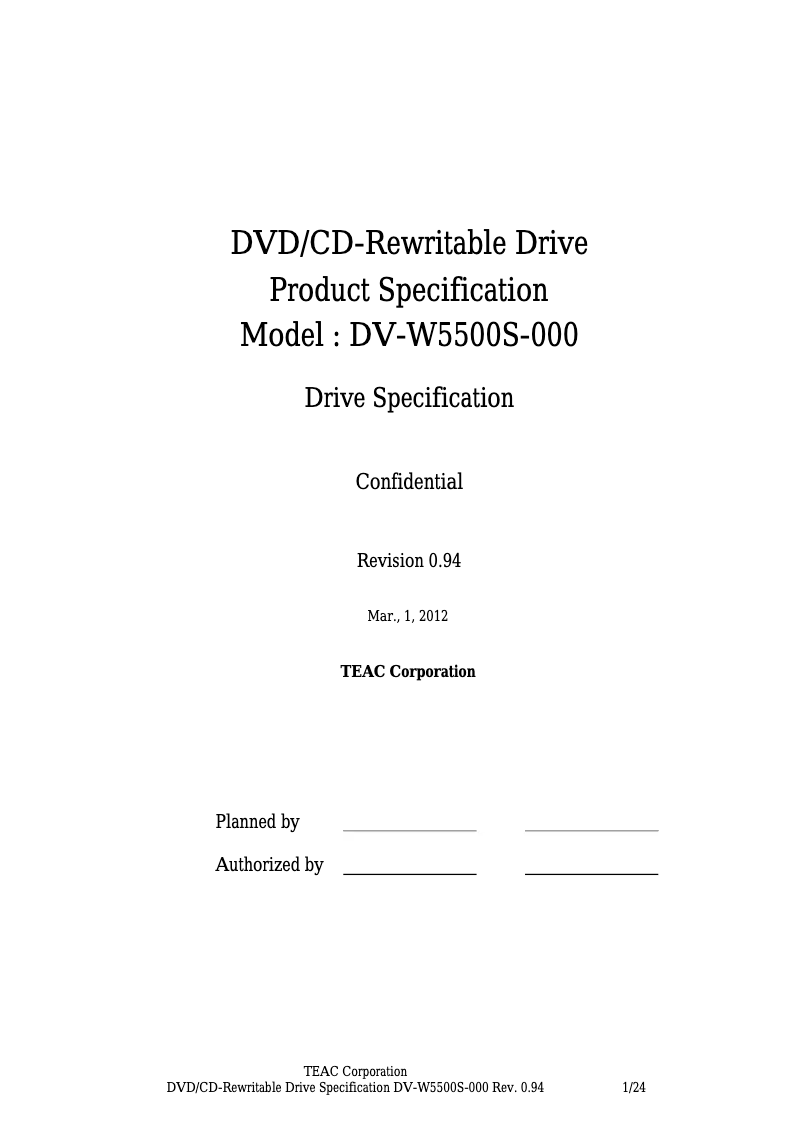 Page 1 de la notice Manuel utilisateur Teac DV-W5500S