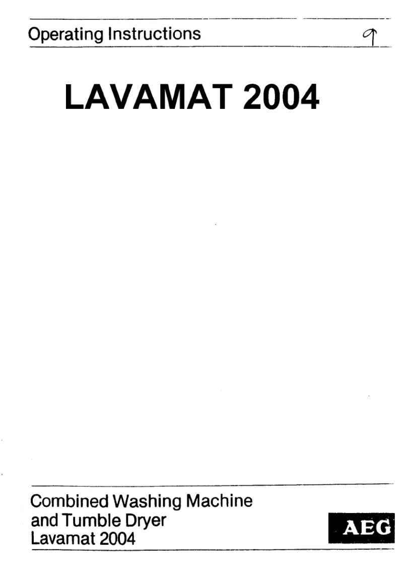 Página 1 del manual Manual de usuario AEG Lavamat 2004
