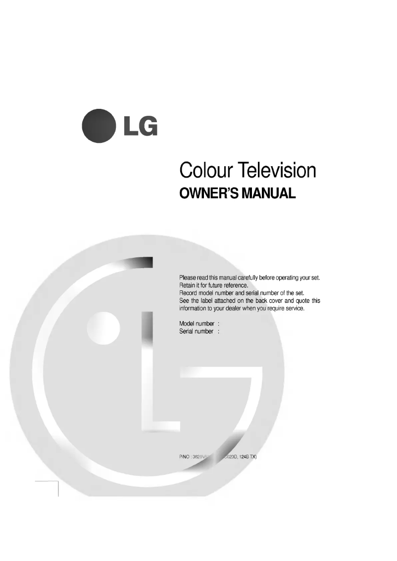 Page n°1 - Manuel utilisateur LG RD-21FB70M