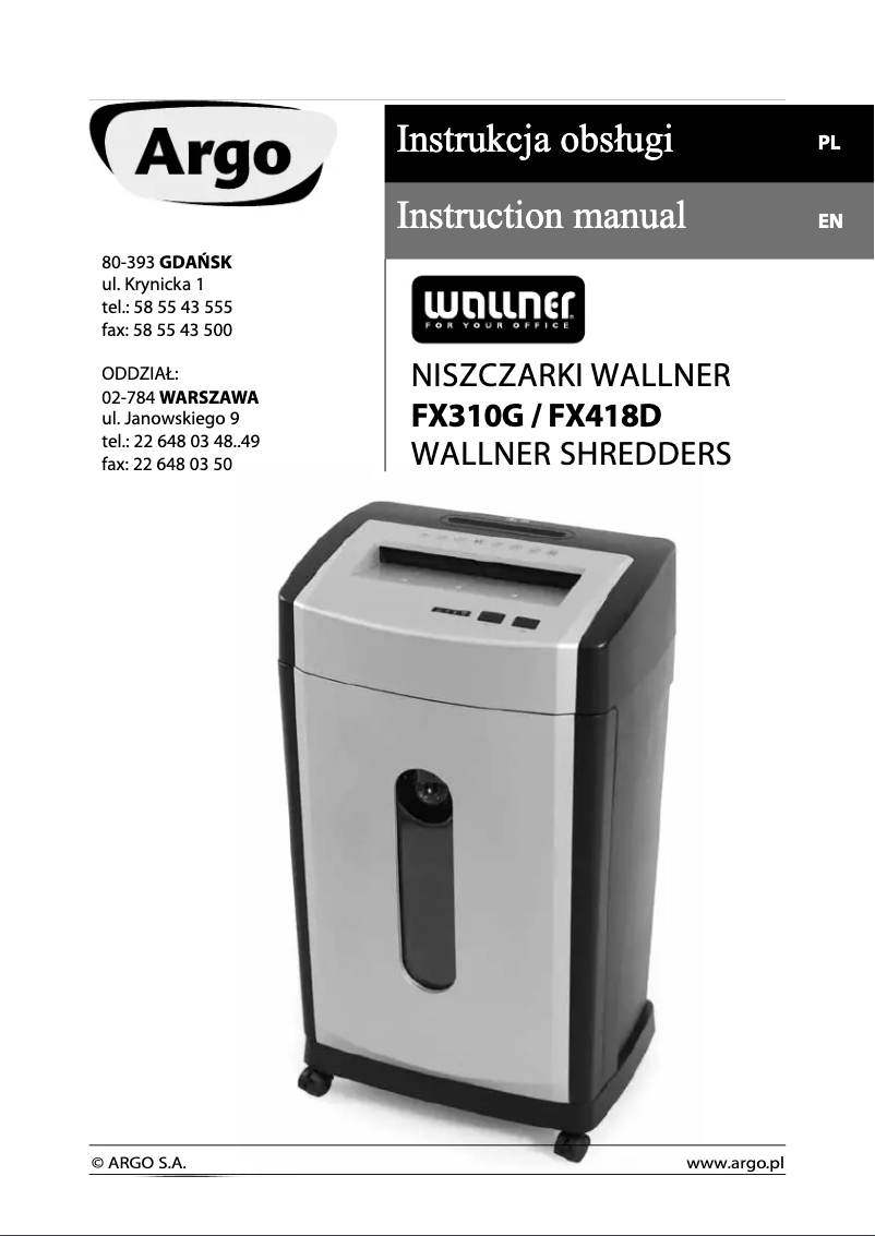 Page n°1 - Manuel utilisateur Wallner FX418D
