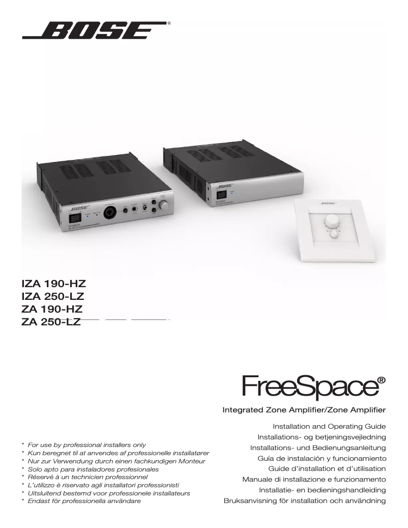 Image de la première page du manuel de l'appareil FreeSpace IZA 190-HZ