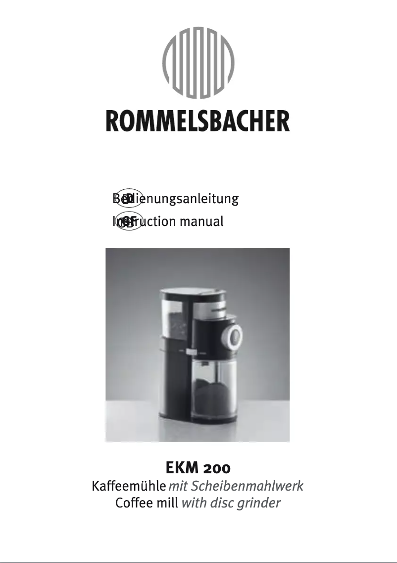 Página 1 del manual Manual de usuario Rommelsbacher EKM 200