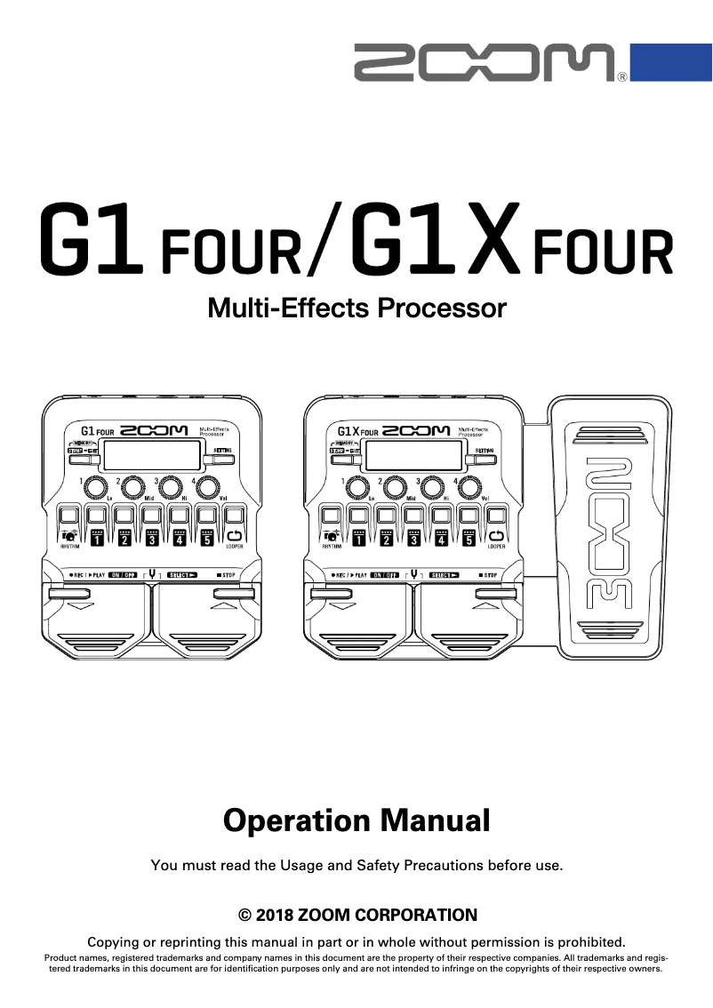 Image de la première page du manuel de l'appareil G1 Four