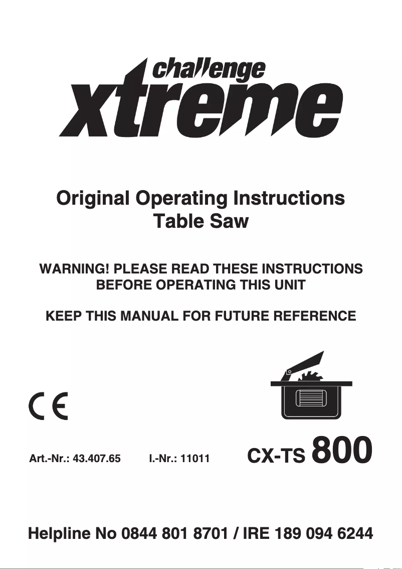 Página 1 del manual Manual de usuario Challenge Xtreme CX-TS 800