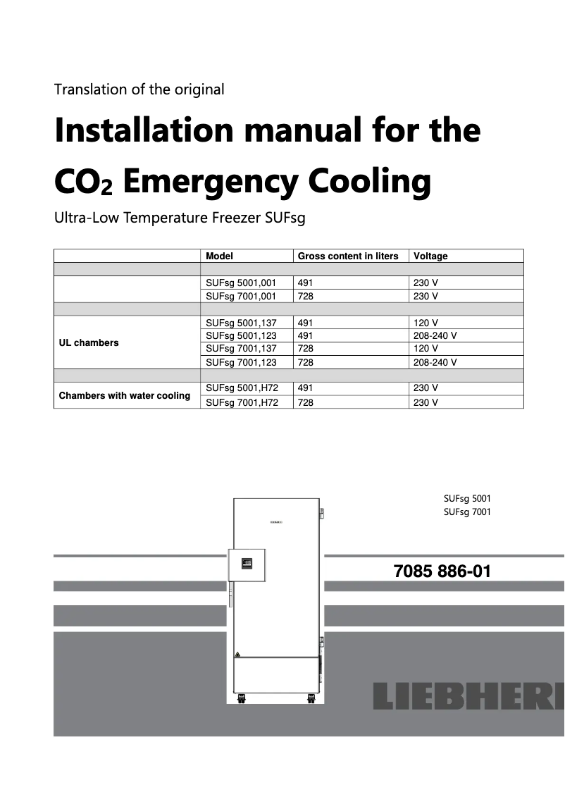Page 1 de la notice Guide d'installation Liebherr SUFsg 5001